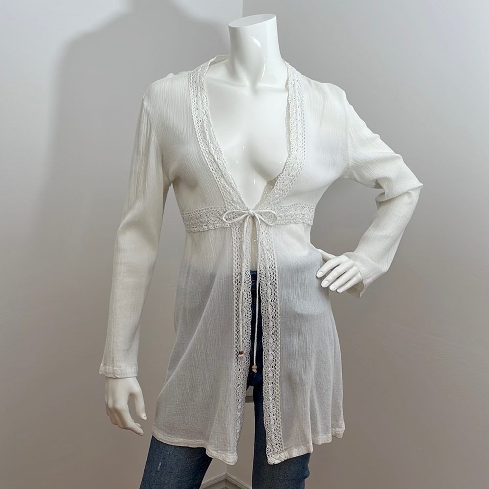 [S] La Vie En Rose AQUA White Tunic Bathing Suit Cover